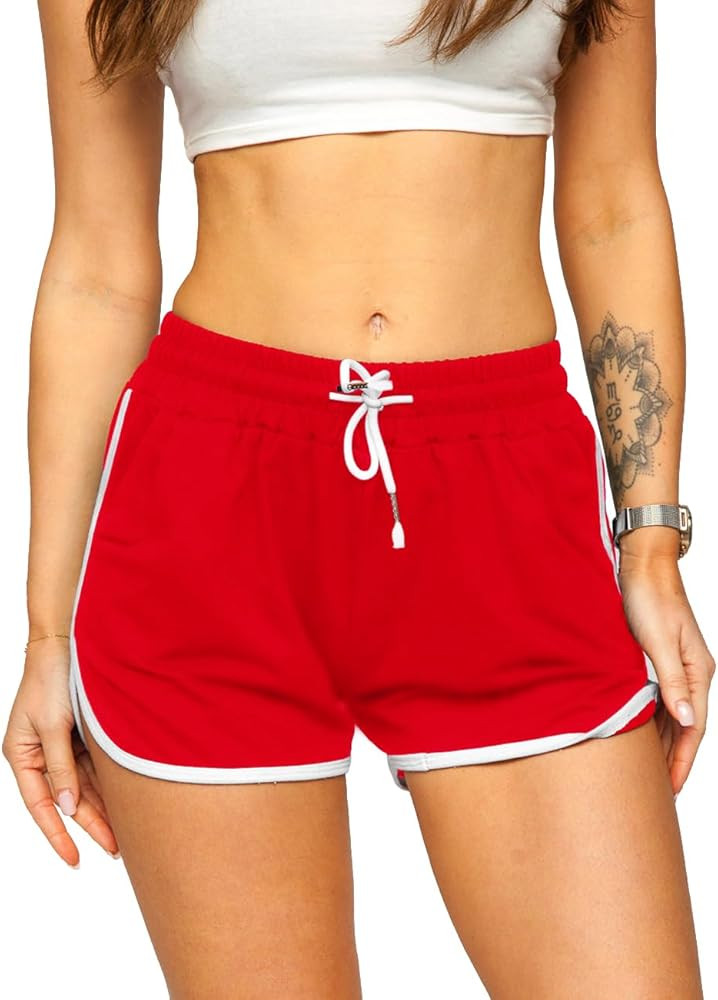 Women Athletic Yoga Fitness Terry Cotton Shorts Gym Running Bodybuilding Medium Thickness Shorts | Amazon (US)