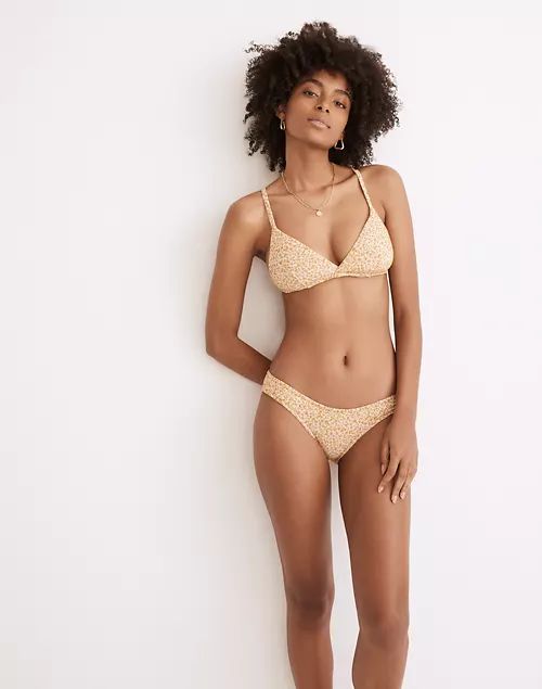 Madewell Second Wave Floral Jacquard Classic Bikini Bottom | Madewell