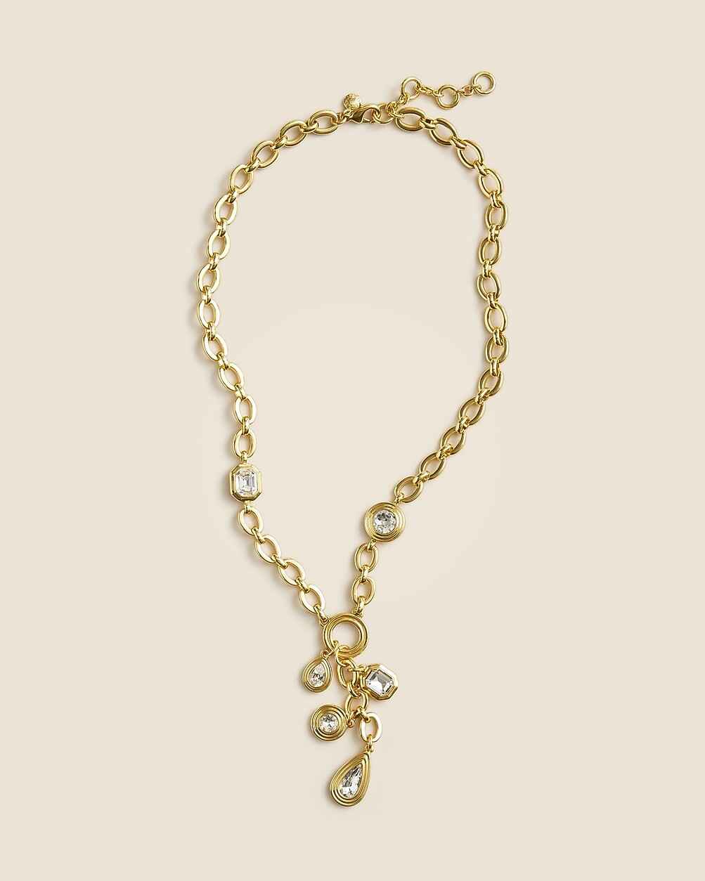 Geometric crystal lariat necklace | J. Crew US