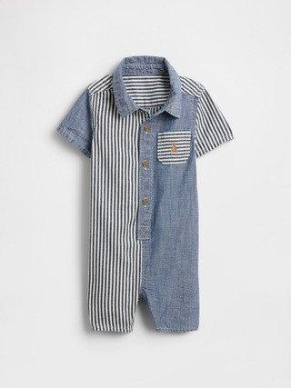 Baby Chambray Stripe One-Piece | Gap (US)