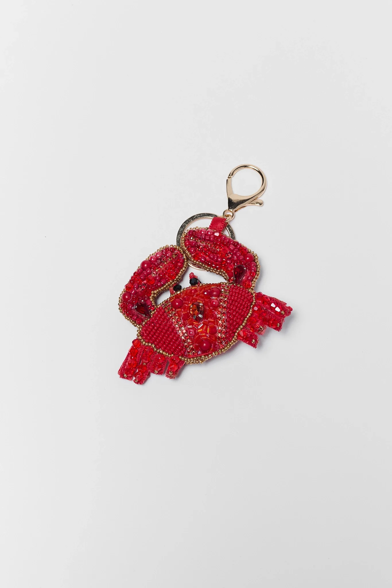 Red Beaded Crab Bag Charm | Avara