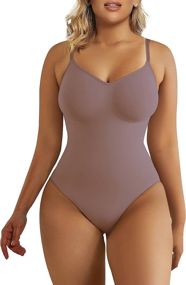 SHAPERX Bodysuit for Women Tummy Control Shapewear Seamless Sculpting Thong Body Shaper | Amazon (US)
