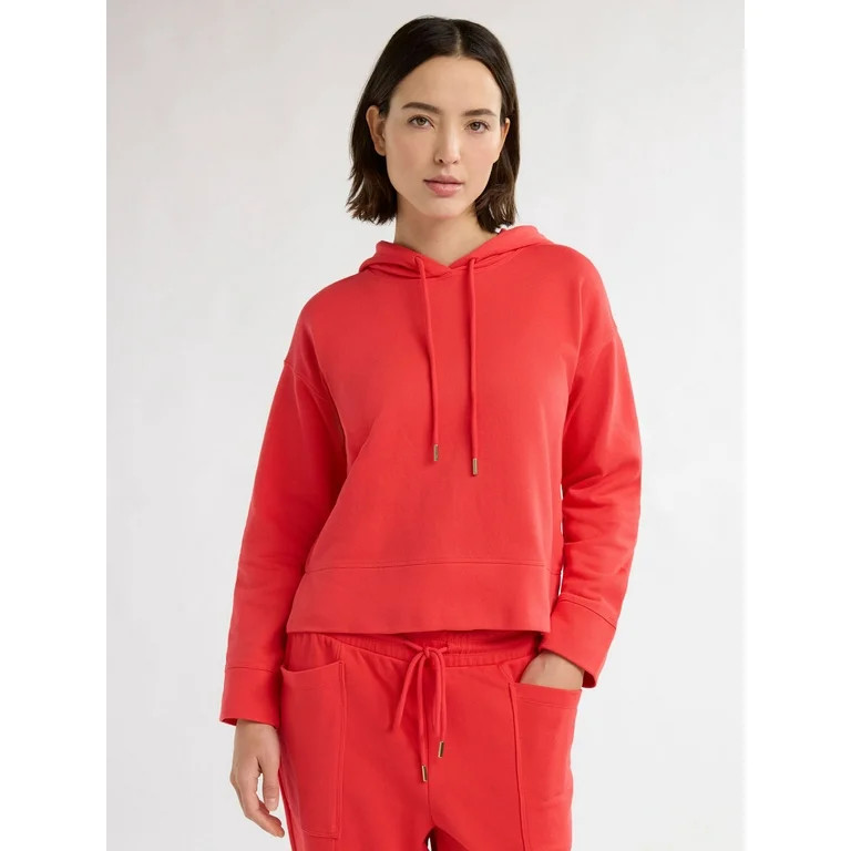 Free Assembly Women's and Women's Plus French Terry Cloth Hoodie with Long Sleeves, Sizes XS-4X | Walmart (US)