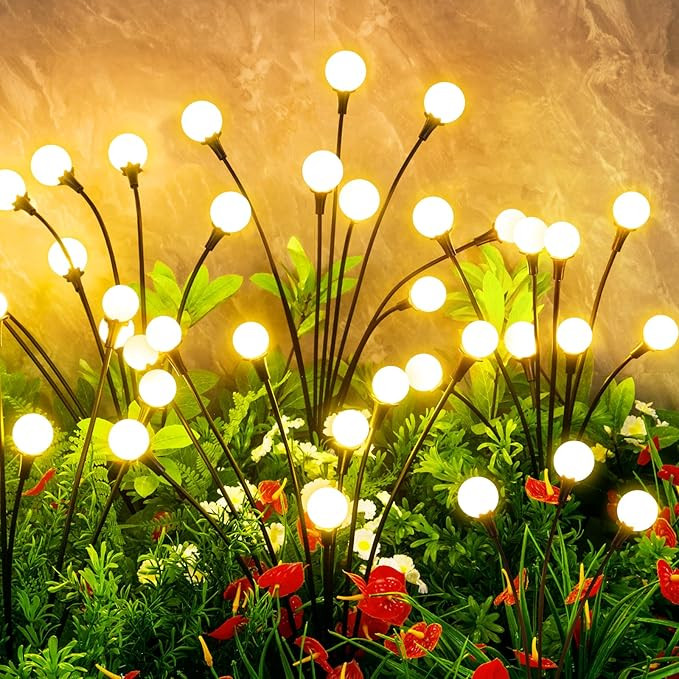 vignuto Solar Lights Outdoor Waterproof,6 Packs 48LED, Garden Decor, Patio Decor, Firefly Lights ... | Amazon (US)
