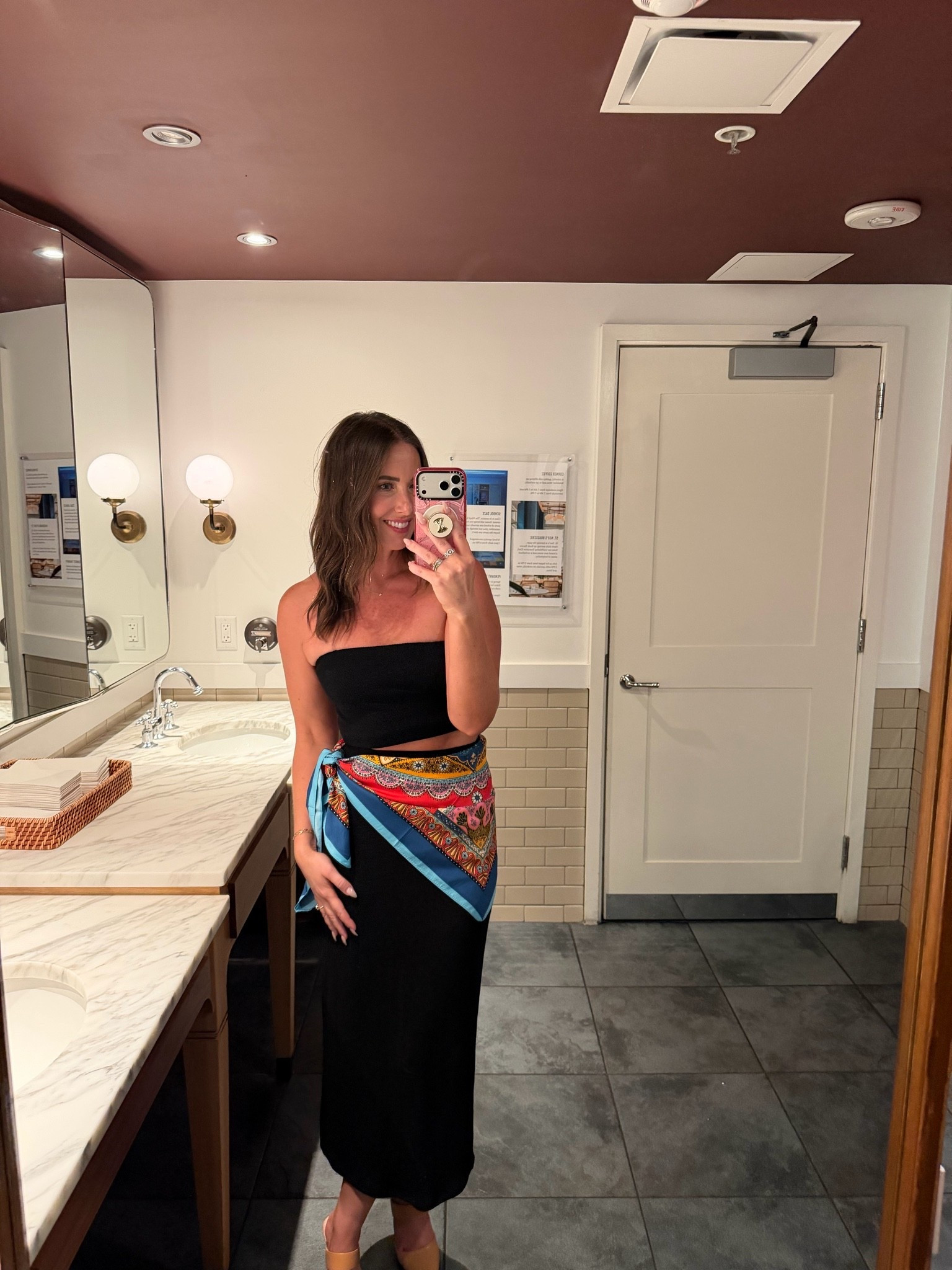 Black two piece set for date night ✨ 
 
Sarin scarf, midi skirt

#LTKootd #LTKTravel #LTKTall