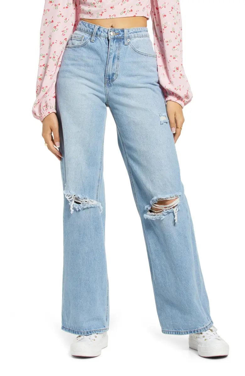 Ripped Nonstretch Wide Leg Jeans | Nordstrom