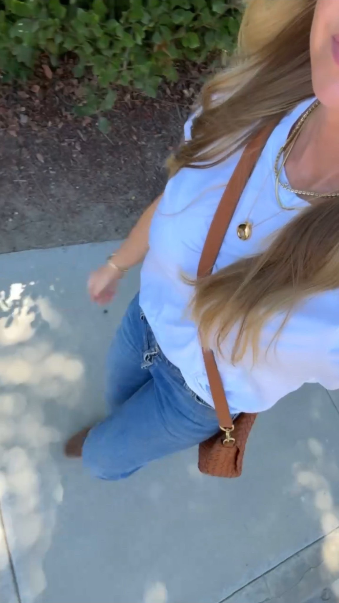 Go to basics all in one outfit!
Jeans: run a little small, I rec sizing up. 
Tee: on sale, runs small, wearing a Med
Flats: run TTS 
