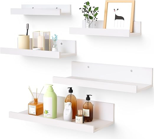 Upsimples Home Floating Shelves for Wall Decor Storage, Wall Shelves Set of 5, Wall Mounted Wood ... | Amazon (US)