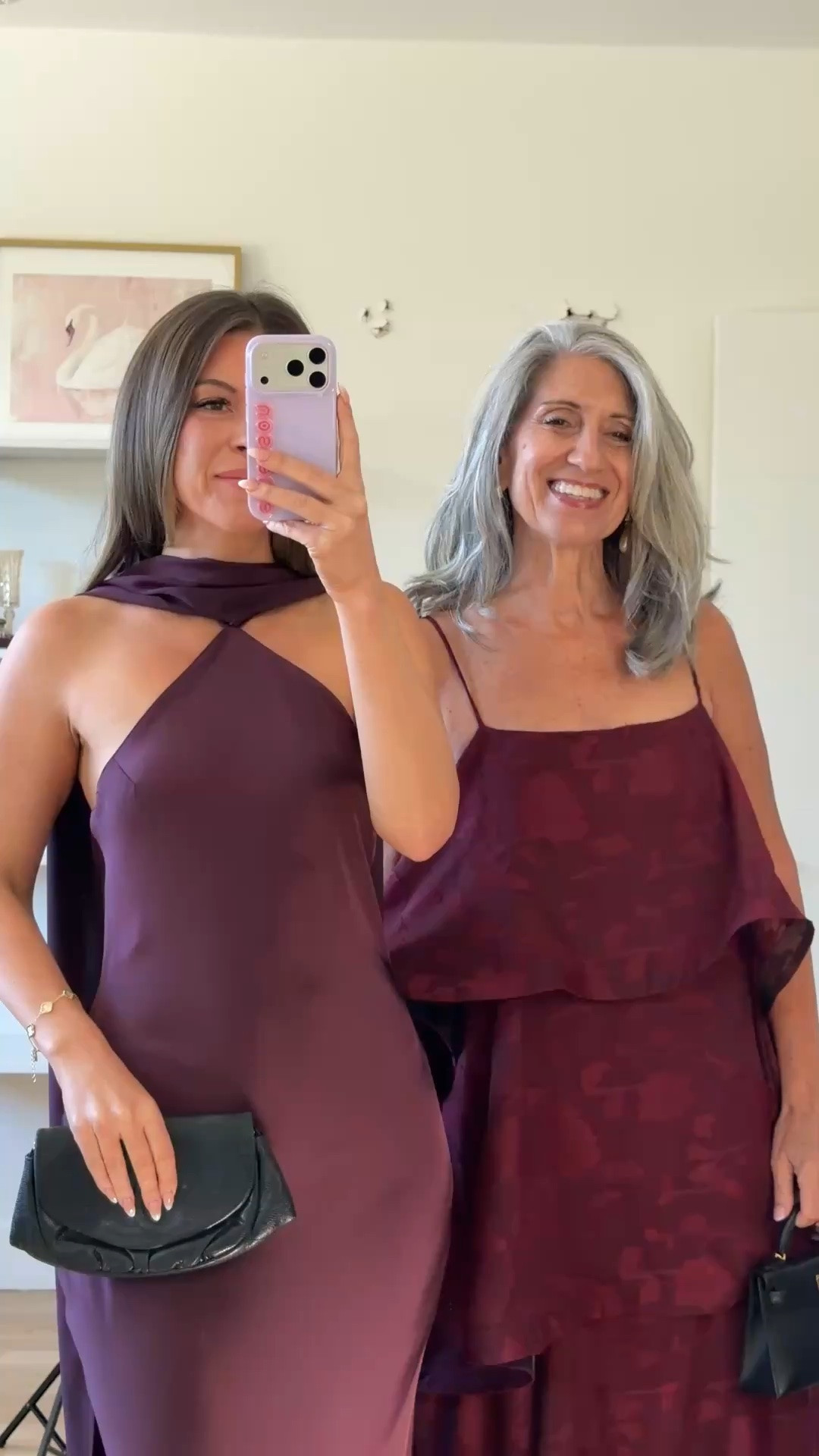 plum satin halter gown with a crisscross neckline, burgundy tiered maxi dress with thin straps mom and me formal wedding guest and mother of the bride dresses 💍

revolve: tulip
vivrelle: emerson20
electric picks: emerson20

I’m 5’4” and wear a size small/2 

mom is 5’4” and wears a medium/6

fall wedding guest dresses, wedding guest dresses, cocktail dresses, semi-formal dresses, black tie wedding guest dresses, destination wedding guest dresses, garden party dresses, wedding guest outfit ideas, mom & me outfits, mom & me dresses, matching outfits, mother daughter outfits, family photo outfits, wedding guest dresses, mother of the bride, mother of the groom, wedding guest outfit ideas

#LTKgrwm #LTKWedding #LTKootd