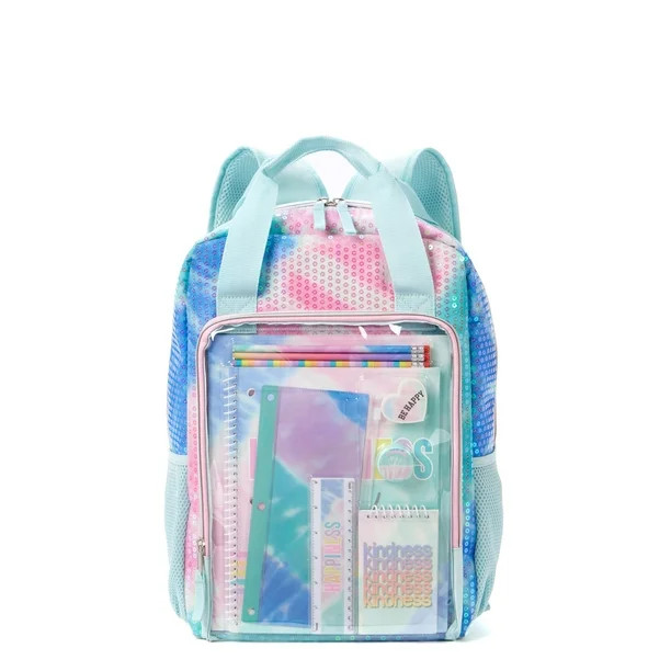 Schoolyard Vibes Girls Childrens Backpack with Stationary Set Multi-Color Tie Dye Mint - Walmart.... | Walmart (US)