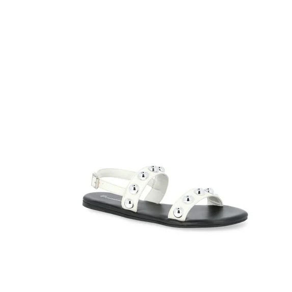 No Boundaries Women's Studded Flat Sandals | Walmart (US)