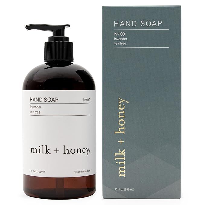 milk + honey Liquid Hand Soap, No. 9, with Lavender, and Tea Tree, Moisturizing Hand Soap, Natura... | Amazon (US)