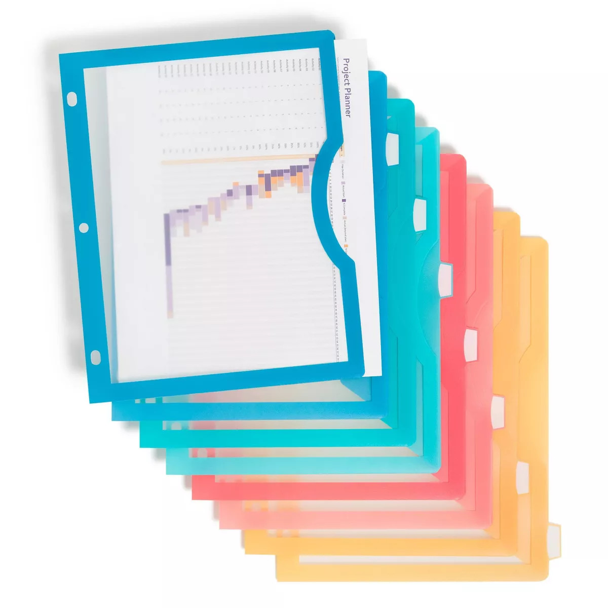 U Brands 8 Tab Clear View Single Pocket Dividers Brights | Target