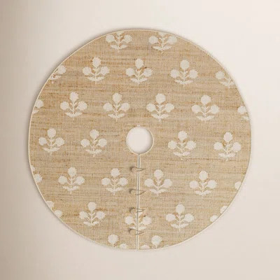 Erin Gates by Momeni Orchard Bloom Natural Hand Woven Wool and JuteTree Skirt 5' X 5' Round | Wayfair North America