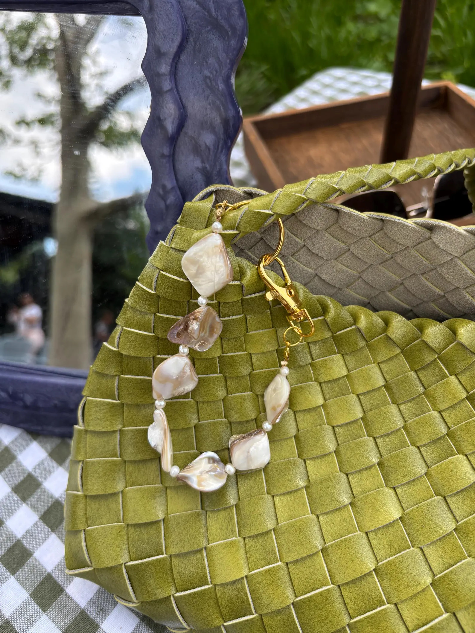 Bag Charm Keychain With Shells and Freshwater Pearls, Handmade and Customizable With Gold Accents... | Etsy (Global)