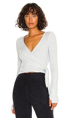 Spiritual Gangster Reversible Ballet Rib Wrap Sweater in Heather Ash from Revolve.com | Revolve Clothing (Global)