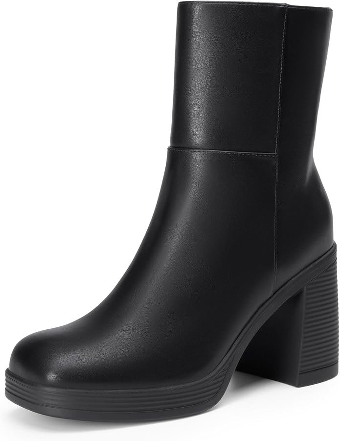 DREAM PAIRS Women's Platform Gogo Ankle Boots Chunky High Heels Square Toe Comfort Party Dress Si... | Amazon (US)
