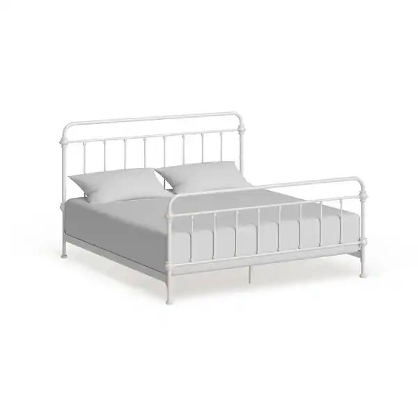 Giselle Victorian Iron Metal Bed by iNSPIRE Q Classic - Antique White - King | Bed Bath & Beyond