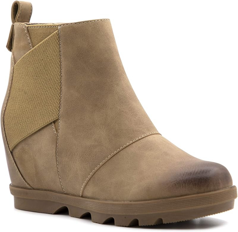 Athlefit Women's Wedge Boots Comfortable Ankle Wedge Booties | Amazon (US)