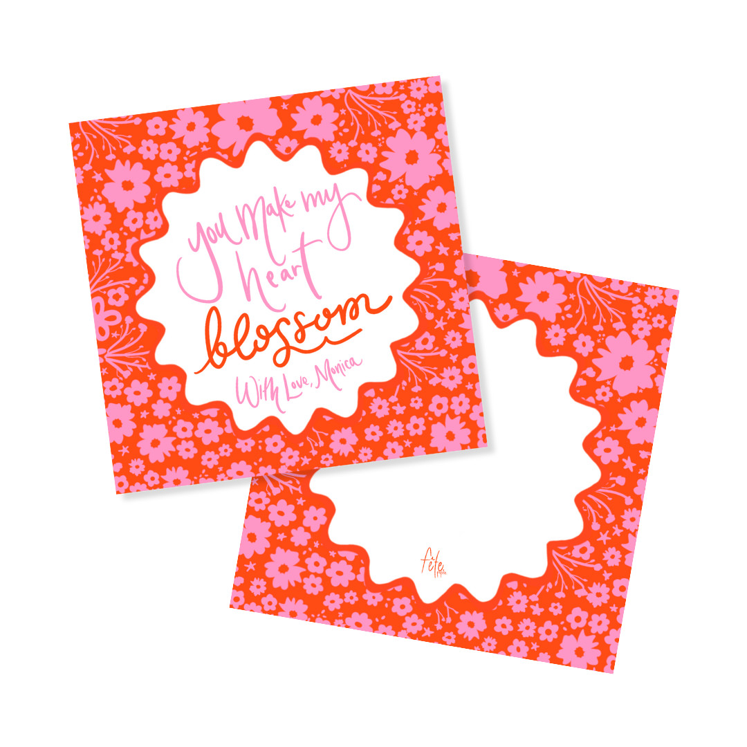 Heart Blossom Tags or Stickers — Fête Papier | Fete Papier