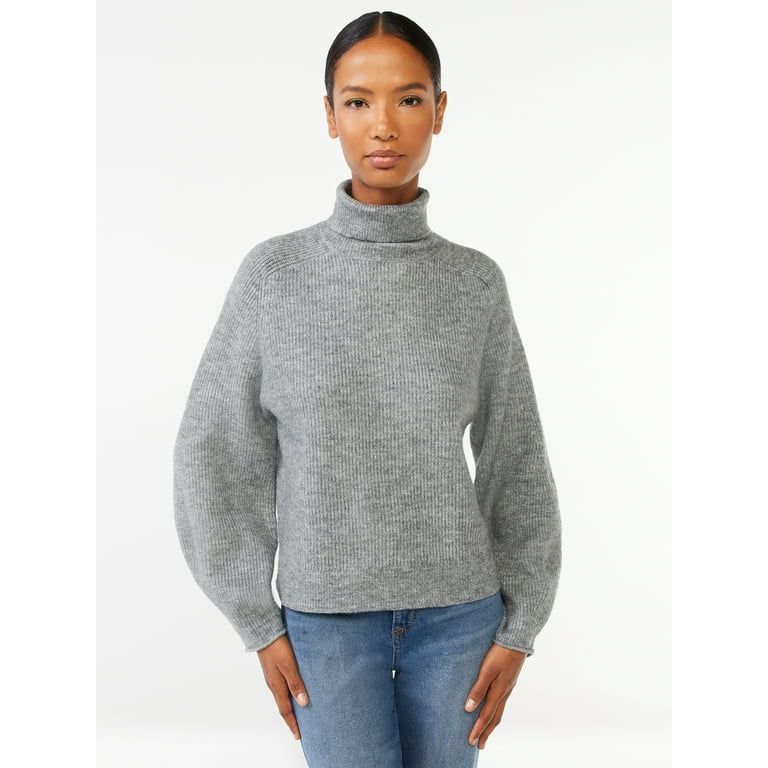 Scoop Women's Ribbed Turtleneck Sweater - Walmart.com | Walmart (US)