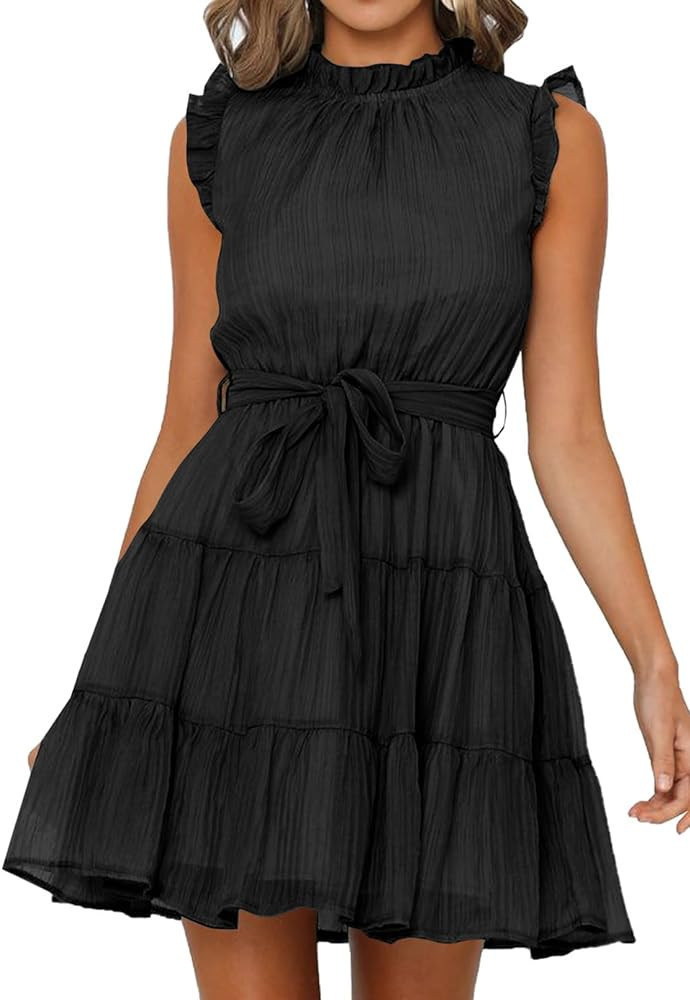 Womens Summer Dresses 2023 Sleeveless Black Dress Short Black Dress Outfit Black Mini Dress Amazon | Amazon (US)