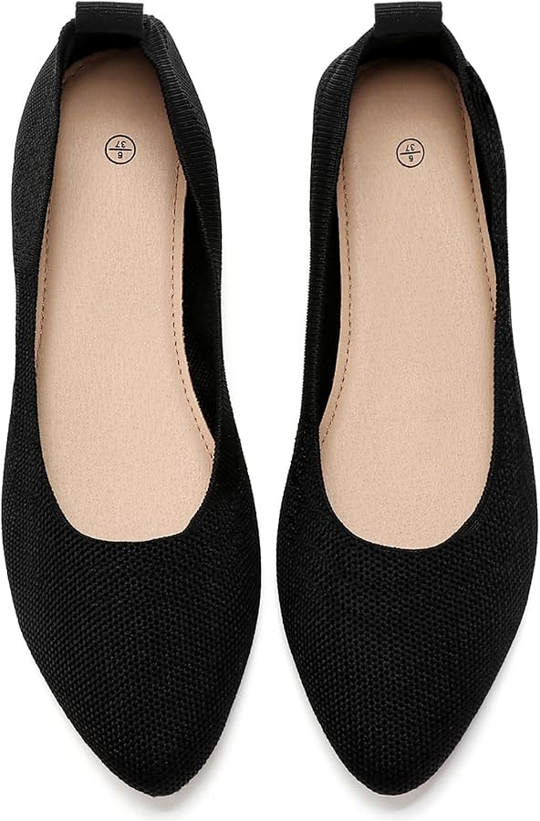 Women's Flats Shoes Pointed Toe Flats Comfortable Slip on Shoes Flat Dress Shoes Black Ballet Fla... | Amazon (US)