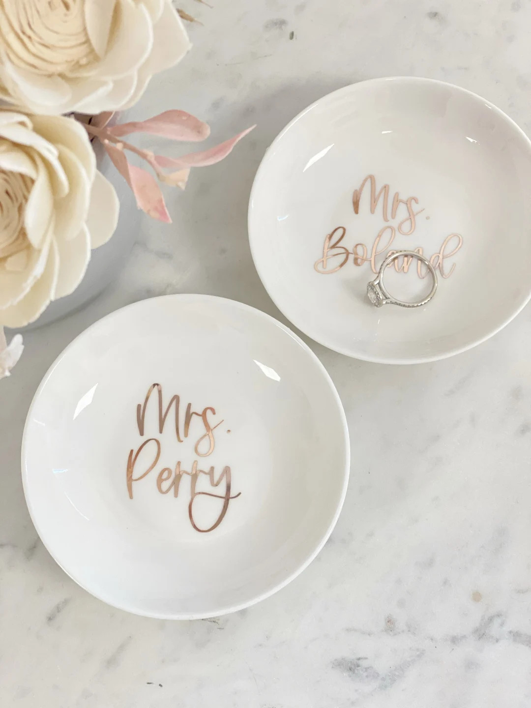 Personalized Mrs Ring Dish Bride Trinket Dish Tray Jewelry Holder Miss to Mrs I Said Yes Engageme... | Etsy (US)