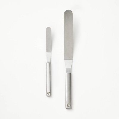 2pk Stainless Steel Icing Spatula Set Silver - Figmint™ | Target