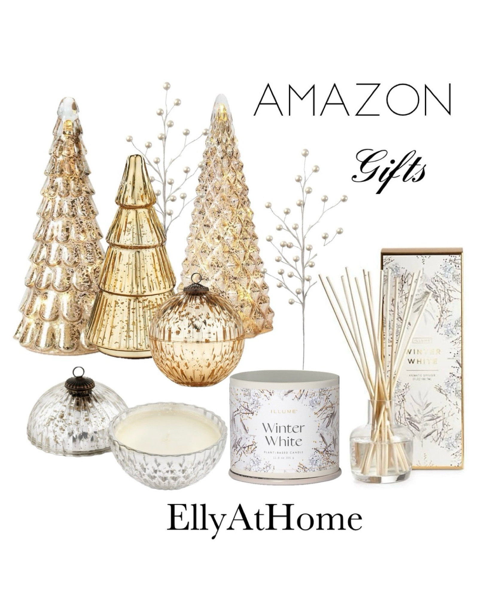 Beautiful holiday, Christmas gift ideas! Shop Ilume candles, diffuser, marble cheese board and coasters, mercury Christmas trees. Gifts for hosts, couple, new home, her. Amazon home, free shipping. 

#LTKhome #LTKGiftGuide #LTKHoliday
