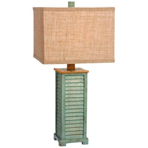 Sawyer Antique Green Table Lamp | Lamps Plus