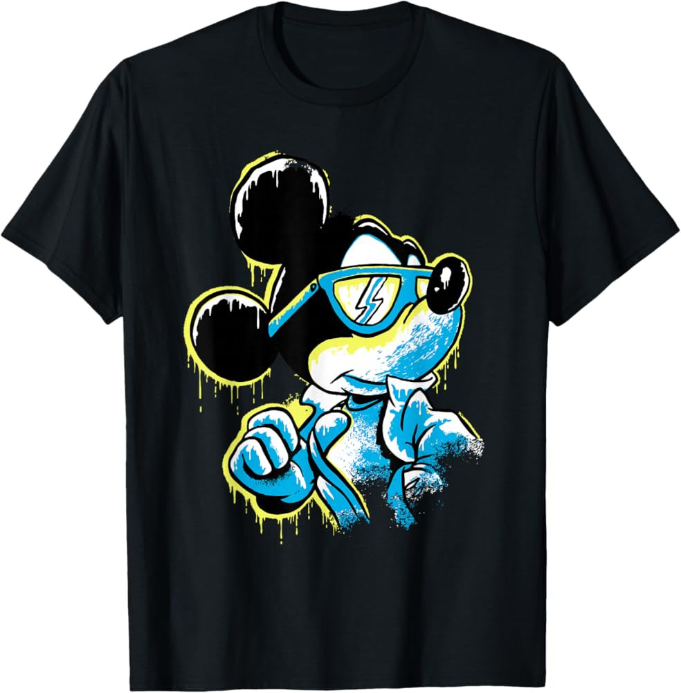 Disney Mickey Mouse ICY Cool Paint Drip T-Shirt Small | Amazon (US)