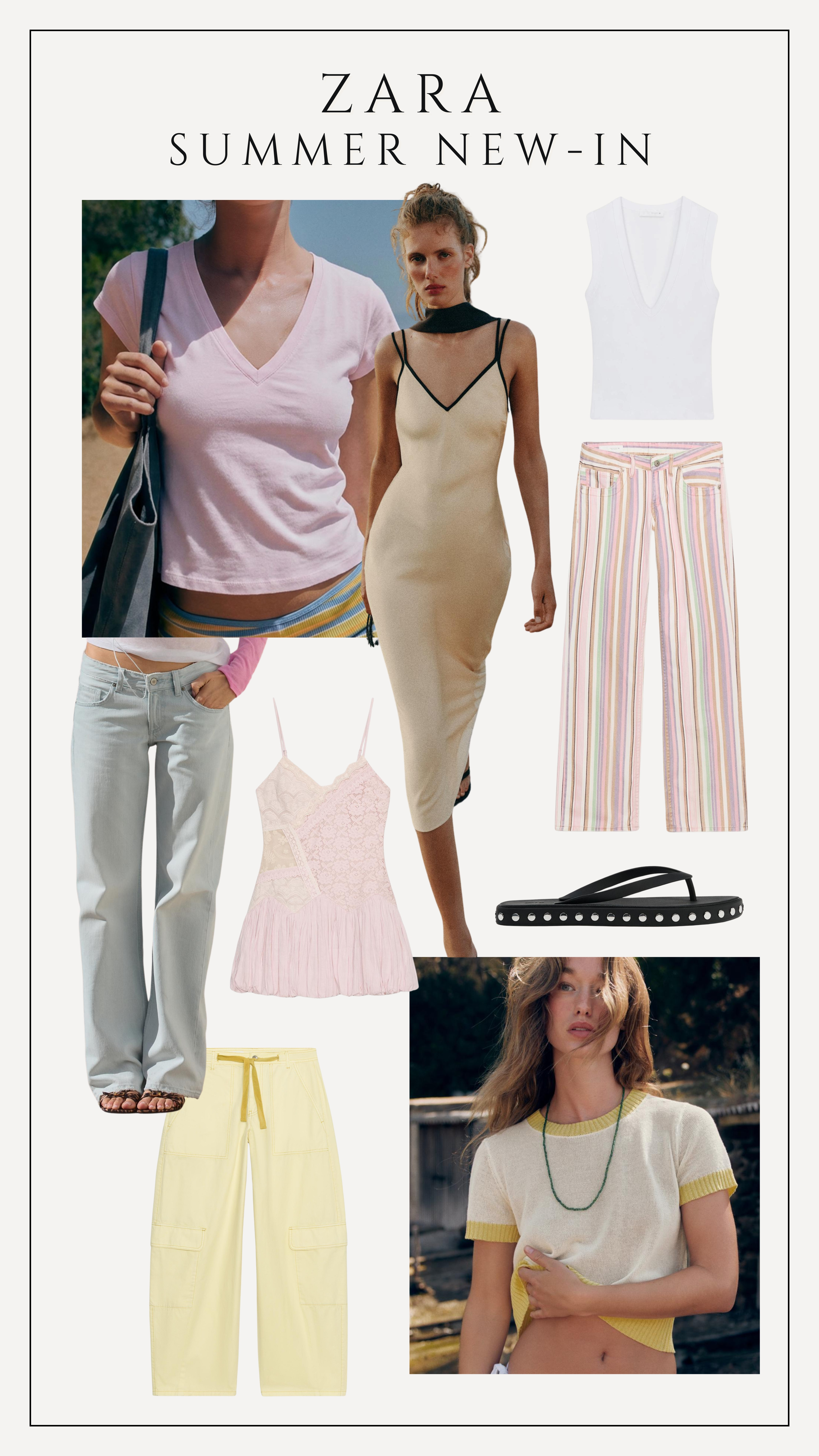 Zara summer new in 🩵

mini dress, summer dress, low rise jeans, light wash jeans, cargo trousers, v neck t shirt, basics, basic t shirt, vest top, butter yellow, satin dress, midi dress 

 #LTKuk #LTKsummer #LTKpartywear