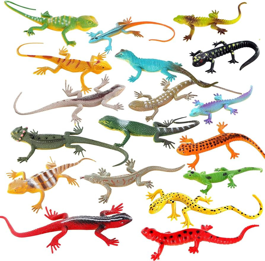 18 Pcs Fake Lizards Toys, Plastic Artificial Reptile Lizards for Kids, Realistic Lizard Toys for ... | Amazon (US)