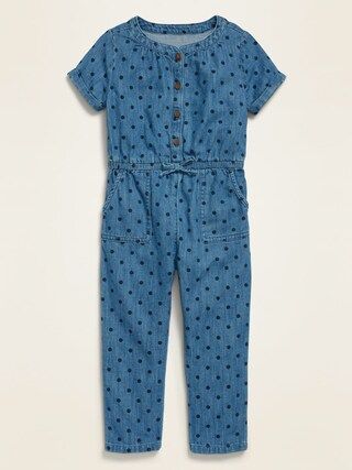 Short-Sleeve Chambray Utility Jumpsuit for Toddler Girls | Old Navy (US)