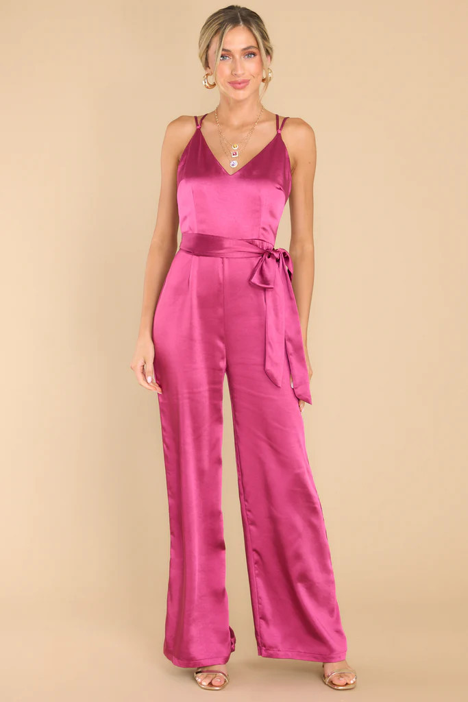 Guest Of Honor Hot Pink Sateen Jumpsuit | Red Dress 