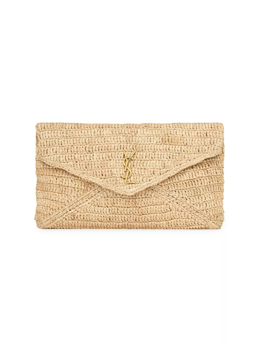 Cassandre Large Envelope Pouch in Raffia | Saks Fifth Avenue