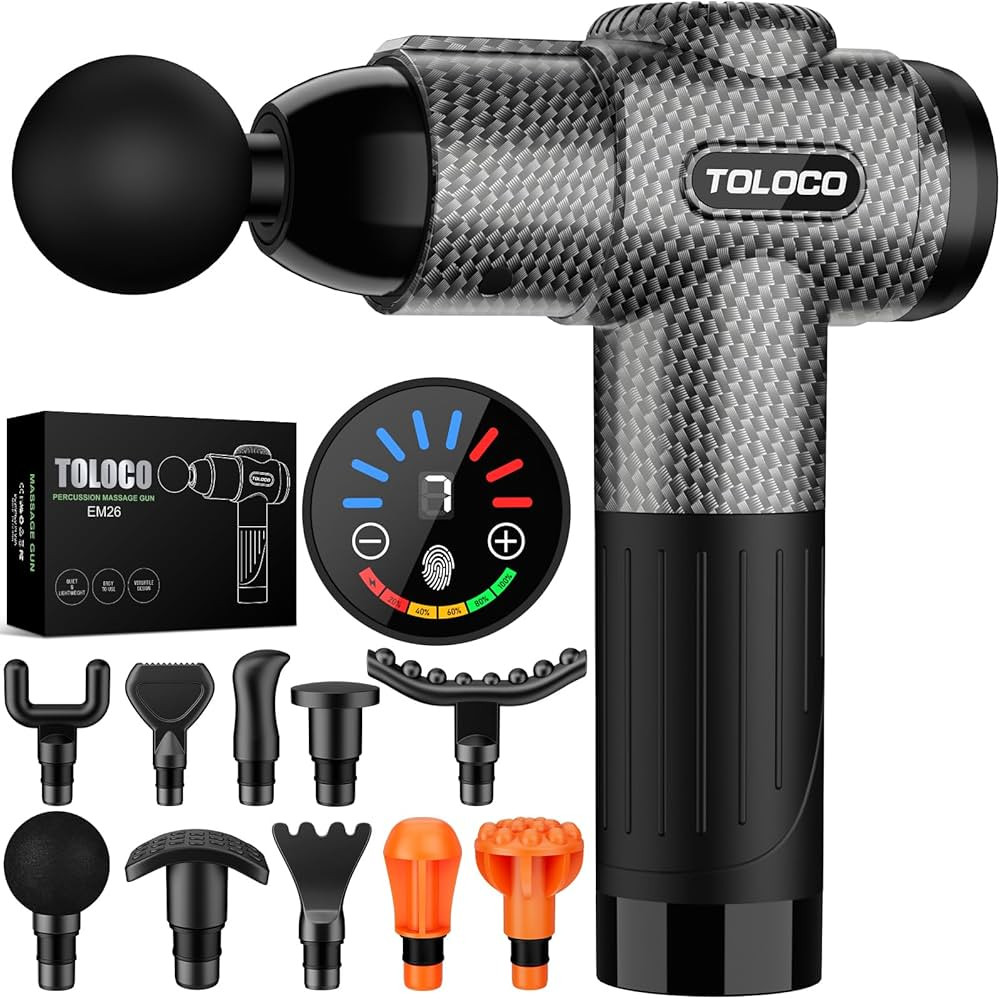TOLOCO Massage Gun, Deep Tissue Back Massage for Athletes for Pain Relief, Percussion Massager wi... | Amazon (US)