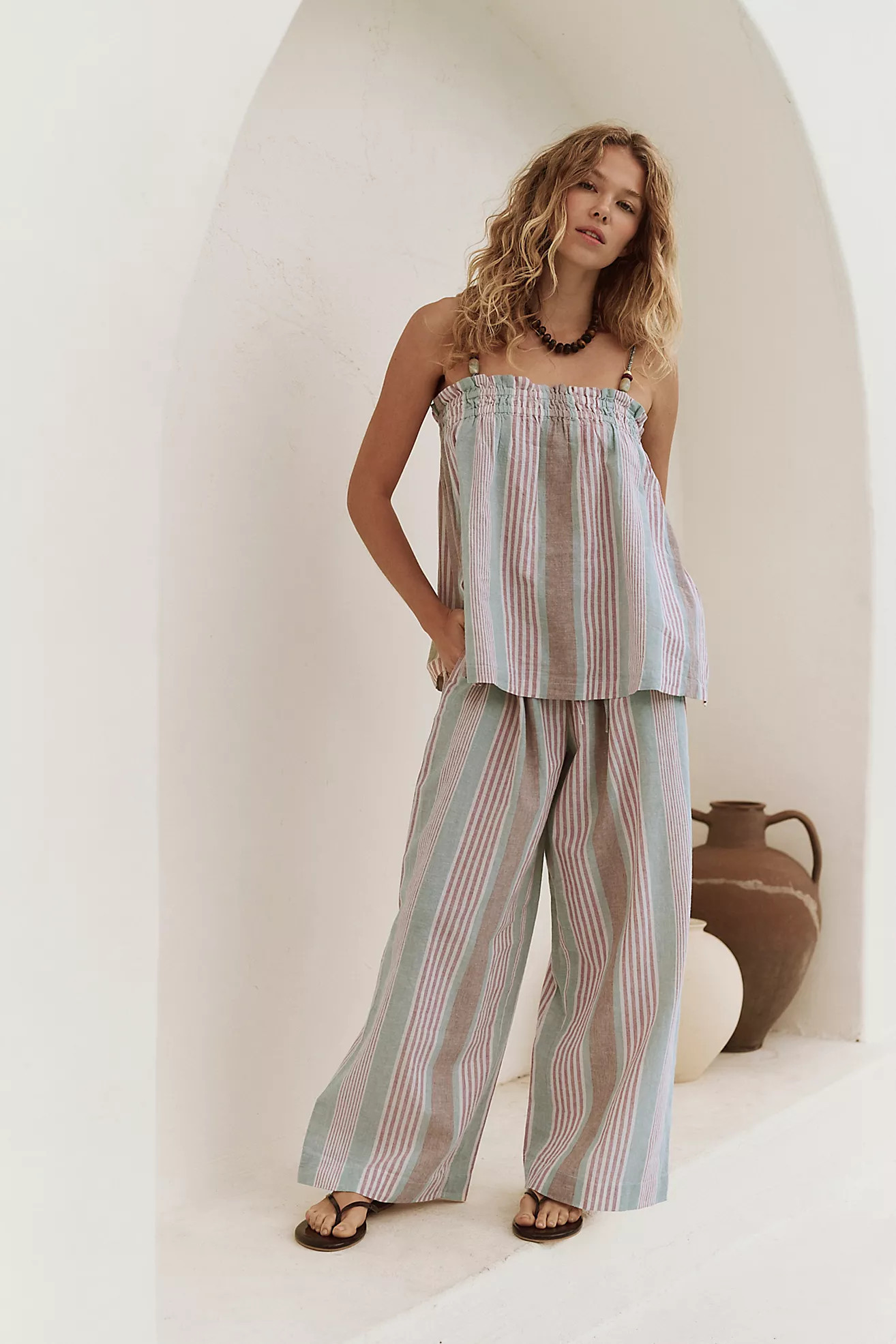 Corfu Striped Cotton-Linen Set | Free People (Global - UK&FR Excluded)