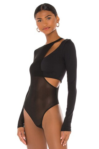 Kari Bodysuit in Black Caviar | Revolve Clothing (Global)