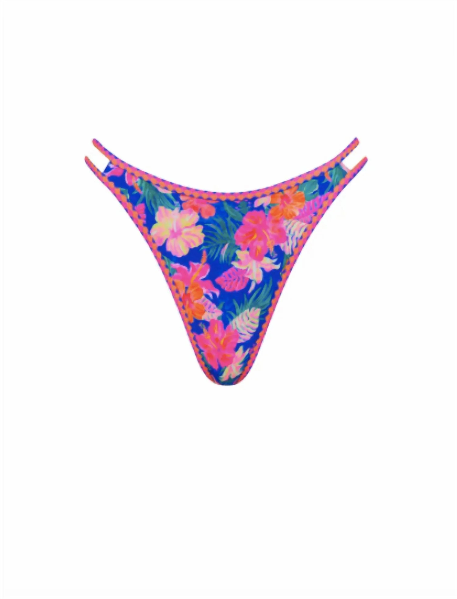 Women's Twin Strap Cheeky Bikini Bottom In Electric Palms | Shop Simon