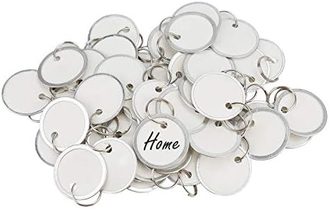 Uniclife Metal Rim Key Tags 1.25 Inch Round Paper Tag with Split Rings, 50 Pack | Amazon (US)