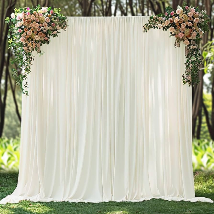 20x10ft Wrinkle Free Ivory Backdrop Curtain for Parties Soft Fabric Drapes Wedding Ivory Curtain ... | Amazon (US)