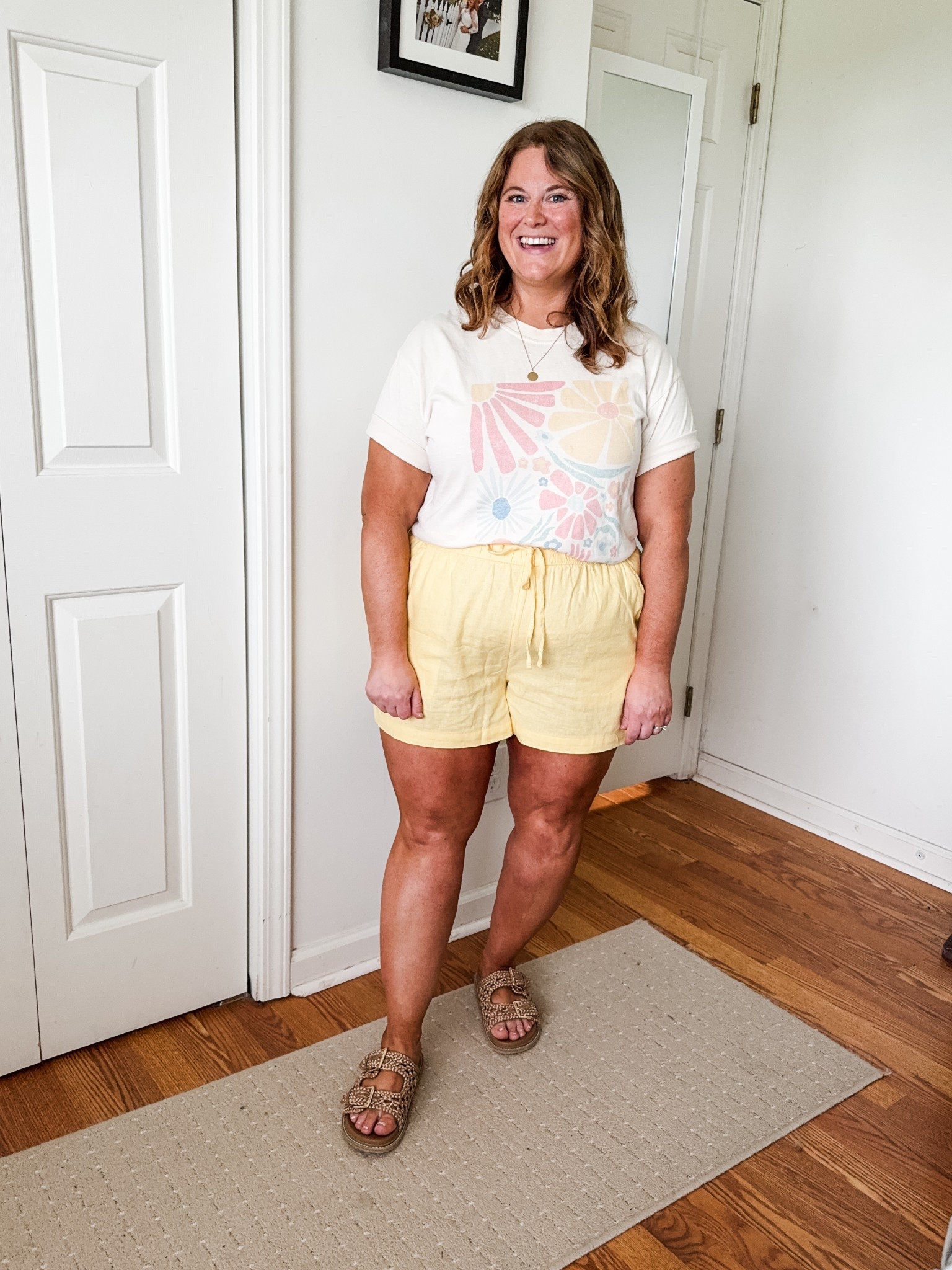 Wearing an XL in the $15 shorts from Walmart.  Wearing a large in the tee - use code STEPHSHARES15 to save on the tee!

#LTKMidsize #LTKSummerEdit #LTKSaleAlert