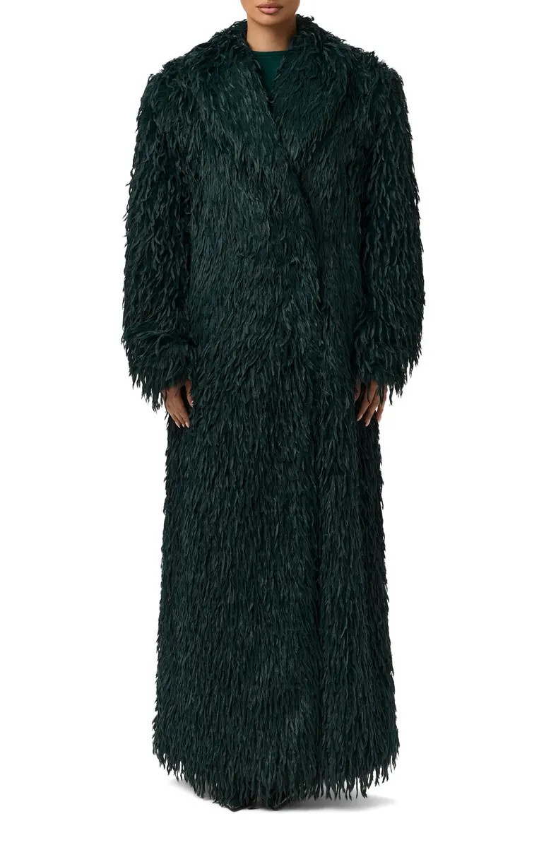 Long Faux Feather Coat | Nordstrom