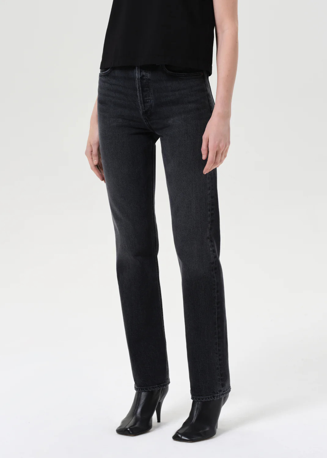 90's Pinch Waist High Rise Straight Long (Comfort Stretch) in Radius | AGOLDE