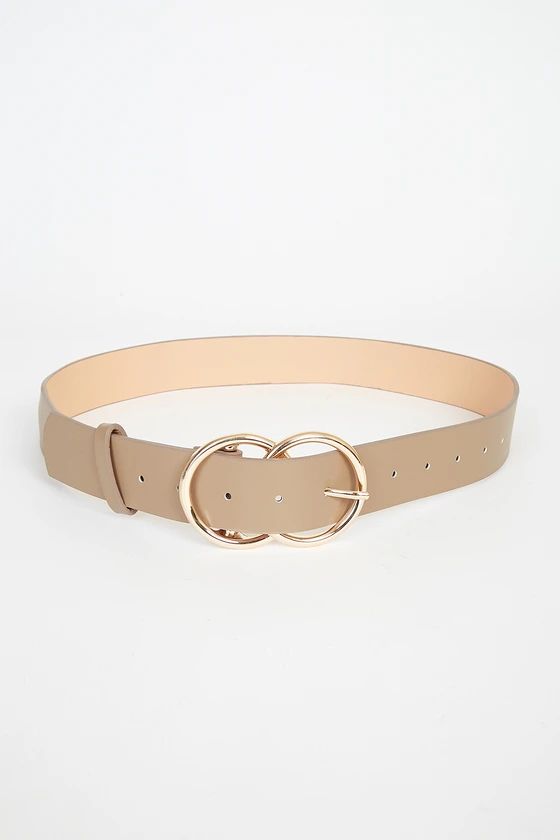 Double Oh Heaven Taupe Double Buckle Belt | Lulus (US)