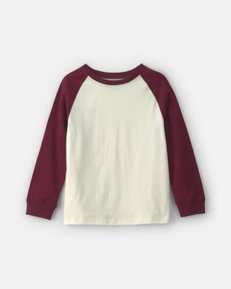 Boys Color Block Long-Sleeve T-Shirt - Cream/Burgundy | Carter's | Carter's Inc
