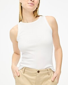 High-neck ribbed tank top | J.Crew Factory