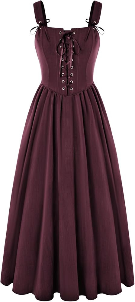 SCARLET DARKNESS Women's Renaissance Corset Dress Sleeveless Lace up A-Line Maxi Dresses | Amazon (UK)